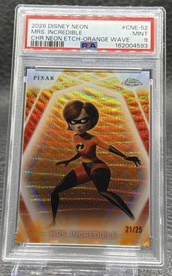 Topps Disney Neon 2026 Pixar Mrs. Incredible/25  CNE-52 PSA 9 NO HIGHER GRADE 