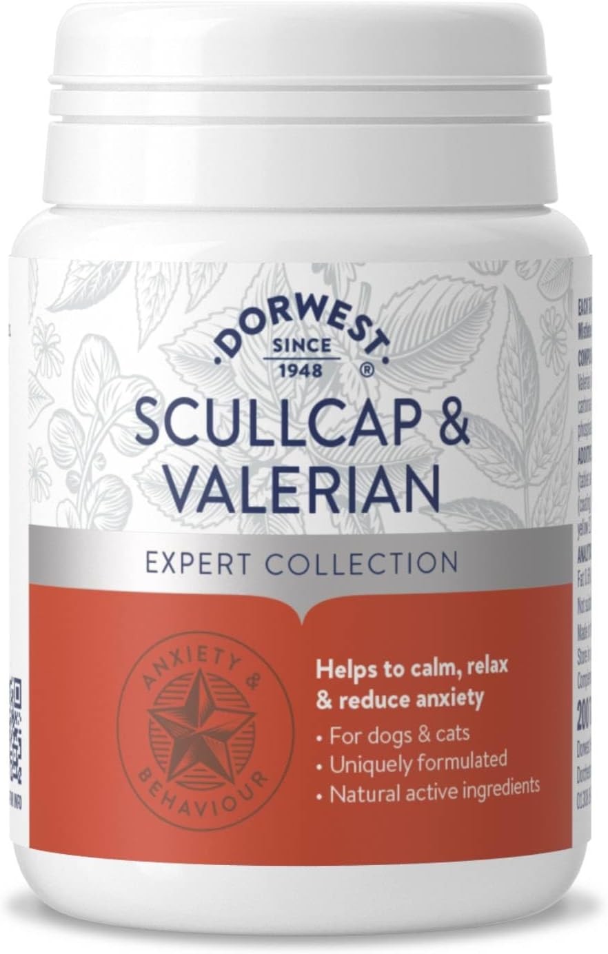 DORWEST HERBS Scullcap & Valerian Calming Tablets for Dogs and Cats, 200 Tablet
