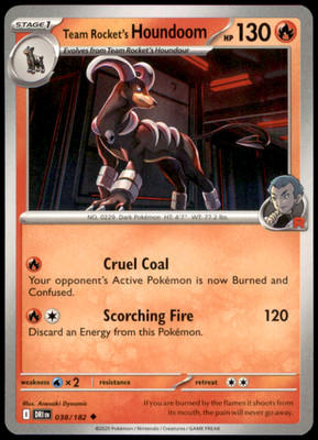Team Rocket's Houndoom 038/182 SV10: Destined Rivals NM Pokemon TCG