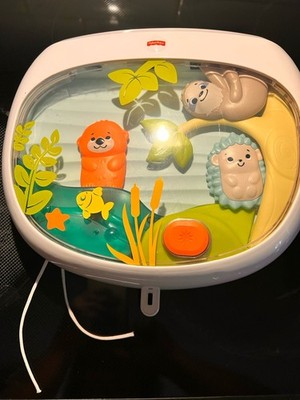 Fisher Price Settle & Sleep Projection Soother Crib TV Otter Sloth Jungle WORKS