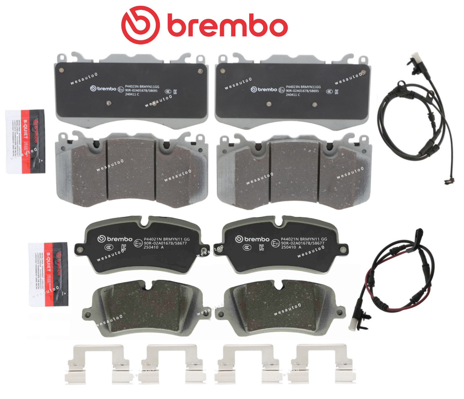Front Rear Brake Pad OES Ceramic +Sensor for Range Rover / Sport /Super Auto SVR