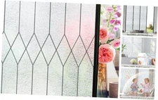  Window Privacy Film Stained Glass Frosted Glass 17.5 x 118.1 Inch A-pure