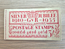 GB 1935 KGV Silver Jubilee 3/- Stamp Booklet No. 295 Complete Bovril Cover ExC