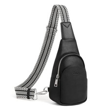 Small Sling Bag for Women,Vegan Leather Crossbody Bags for 1-2 Black