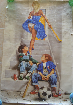 Vintage Poster ''Cheeky'' by Ruel James Athena Int London 1986 Pepsi Coca Cola
