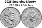 2026 Semi quincentennial P&D Emerging Liberty Dime in hand