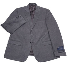Bloomingdales Cashmere Blazer Jacket Mens 46R Charoal Gray MTR Sport Coat