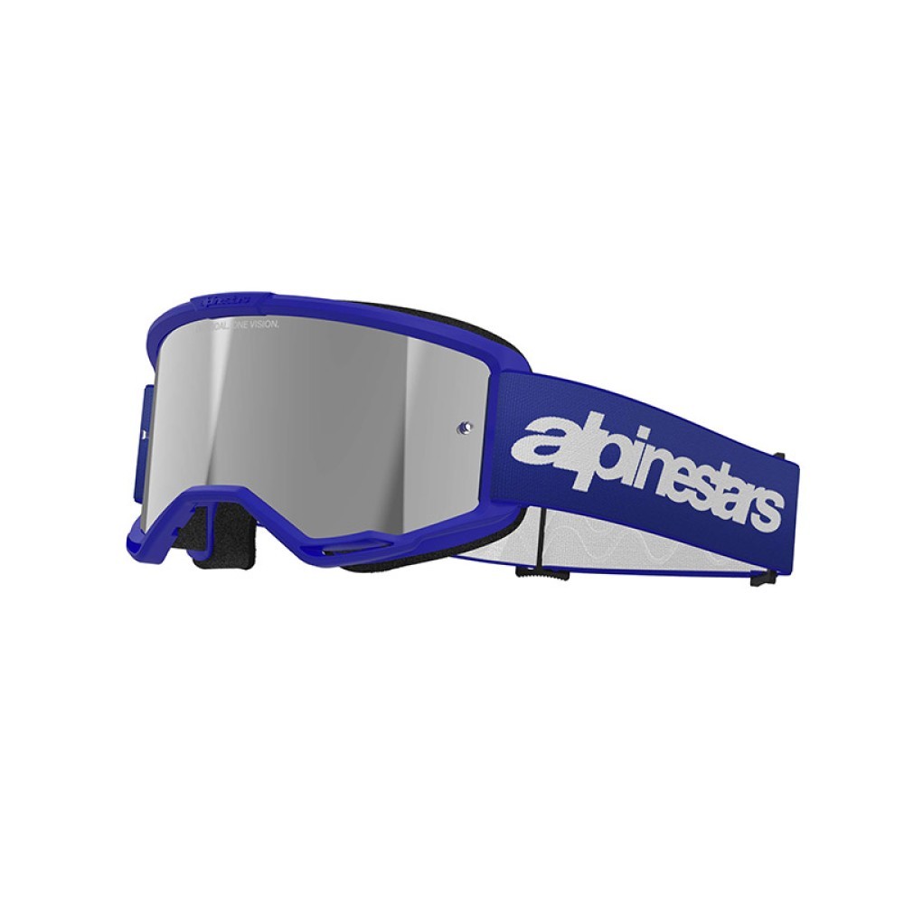 Alpinestars Vision 3 Wordmark MX Goggles Blue Mirror Silver