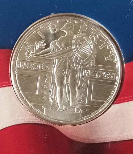 Standing Liberty .999 Silver Round 1 Troy Oz Free Hard Display Case Uncirculated