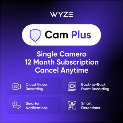 Home Security Monitoring - Wyze Cam Plus 12 Month Subscription Plan