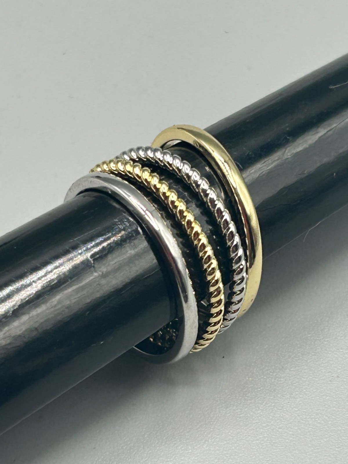 Stackable Rings Simple Bands Size 9 Silver And Go… - image 3