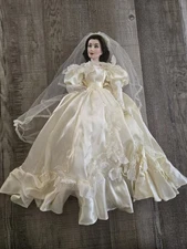 Franklin Heirloom Porcelain Doll Scarlett O'Hara Wedding Dress