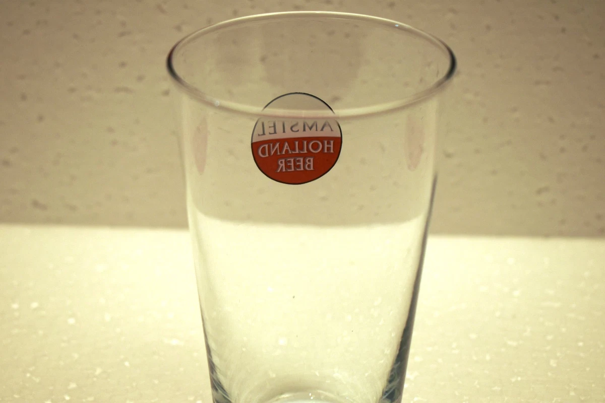 Vintage Amstel Holland Beer Advertising Glass Tumbler Dutch Brewery Breweriana"R