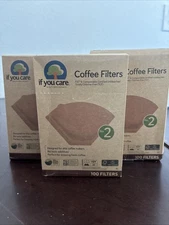 Three IF YOU CARE Compostable Coffee Filters, No. 2 , 300 Filters FREE SHIPPING!