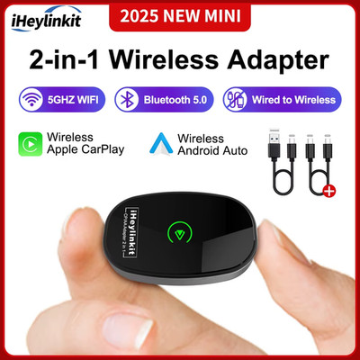 NEW Wireless Carplay Android Auto Wireless Adapter Smart Mini Box Plug and Play 