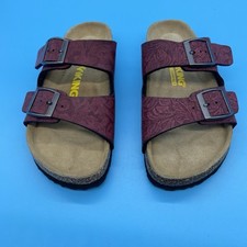 Viking Austin Two Strap Embossed Floral Sandal Burgundy Size 36/5 US NWOT