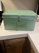 ANTIQUE BREAD BOX  SAVORY METAL AVOCADO JADIE...