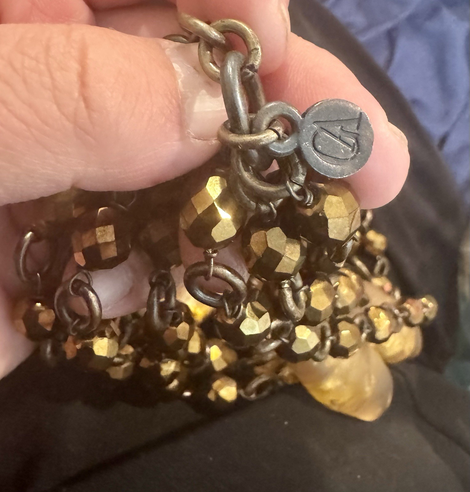 Important Signed Gold Leaf Resin Dangle Statement… - image 6