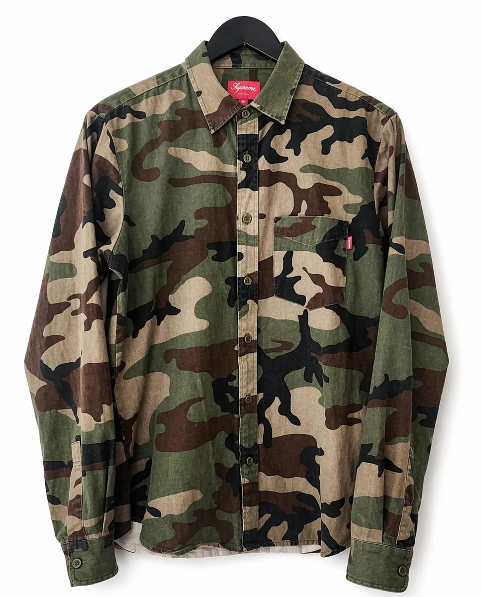 Supreme Cotton Camouflage Casual Button-Down Shirts for Men for