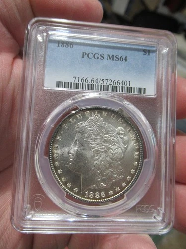 Stunning 1886 Morgan Silver Dollar, PCGS MS 64