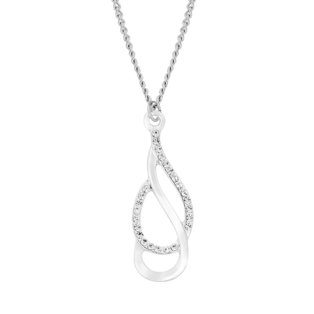 Indulgence Jewellery Rhodium Swirl Necklace