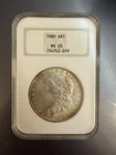 MS63 NGC FAT HOLDER 1889 MORGAN SILVER DOLLAR TONED PHILADELPHIA MINT