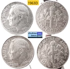 2 Vintage⌛US Mint Silver Roosevelt Dimes🪙As Depicted🪙1963D 1964