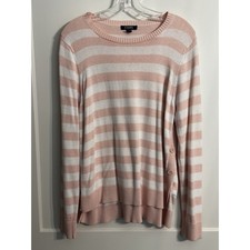 Chaps Ralph Lauren Striped Pink/white sweater, size XL Preppy Old Money Academia
