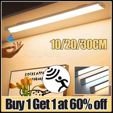 LED Motion Sensor Strip Light USB Rechargeable Cabinet Closet Lamp Night Lights