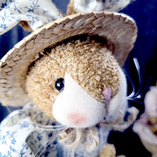 Vintage Mr & Mrs Bunny Rabbit Plush Stuffed Country Dressed 16" Sitters Easter - Picture 13 of 24