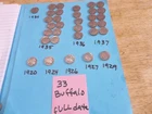 (33) Buffalo Nickels  circulated full date  9 different years  FREE SHIP!