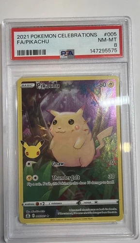 2021 Pokemon Celebrations #005 FA Pikachu PSA 8 NM-MT
