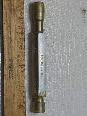 1/2- 20 UNF- 3B HELICOIL THREAD PLUG GAGE GO NO GO P.D.'S = .5325 & .5357