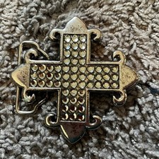 Joomi Joolz Rhinestone Square Cross Belt Buckle Y2K 2000s Vintage Pop Star