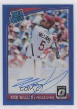 2018 Panini Donruss Optic Blue Prizm 39/60 Nick Williams #RRS-NW Auto 11ak