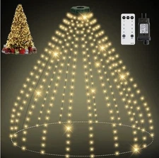 400 LED 8.2Ftx16 Line String Lights, Cascading Twinkle Lights(Warm White)﻿