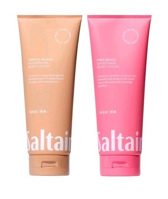 Saltair Body Lotion 2-Pack 10oz Each Scents Santal Bloom & Pink Beach - Sealed!