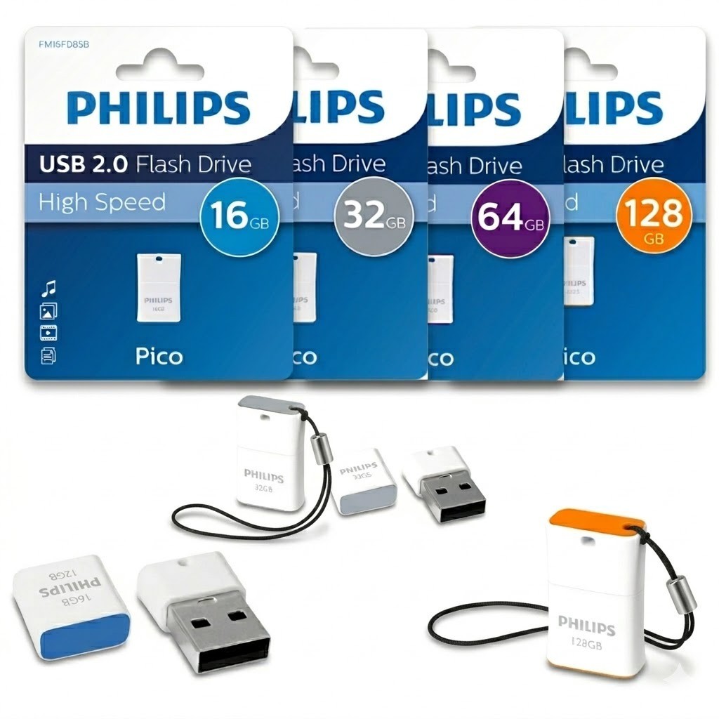 Philips Pico USB Stick 2.0 16 GB-128 GB Mini Speicherstick Flash Drive Nano NEU
