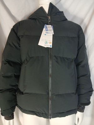 Roxy schwarze gefütterte Winterjacke durchgehender Reißverschluss mittellang Größe M UK Damen neu + Etikett