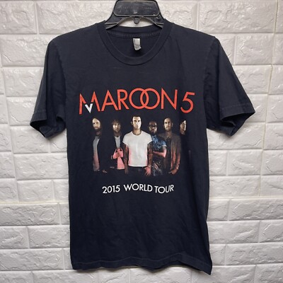 Maroon 5 2015 World Tour Double Sided Band Merch T shirt Made In USA Men S EUC