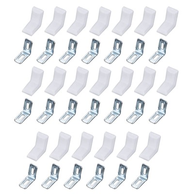 dophee 20Pcs 90 Degrees L Shape Metal Corner Brackets with Plastic Cover Righ...