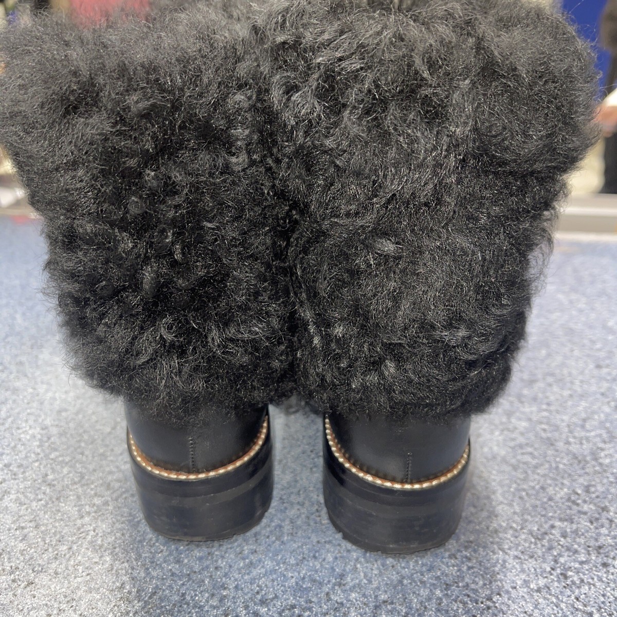 NEW Coach Womens Leighton Moto Booties Leather Shearling Buckle