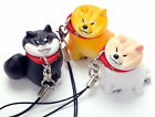 Chubby Shiba Inu Puppy White Blk Brn Dog Figure Strap 1pc Random Japan Gashapon