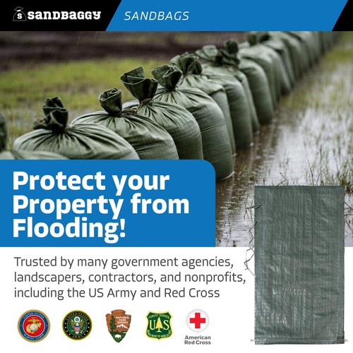 (15) Sandbags for Flooding - Green - Sandbags Empty - Sand Bags - Wholesale Bulk - Picture 3 of 12