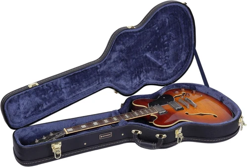 Wooden Guitar Case Fits 335 Style 6-String Semi-Hollow Electric Guitars- Stainle