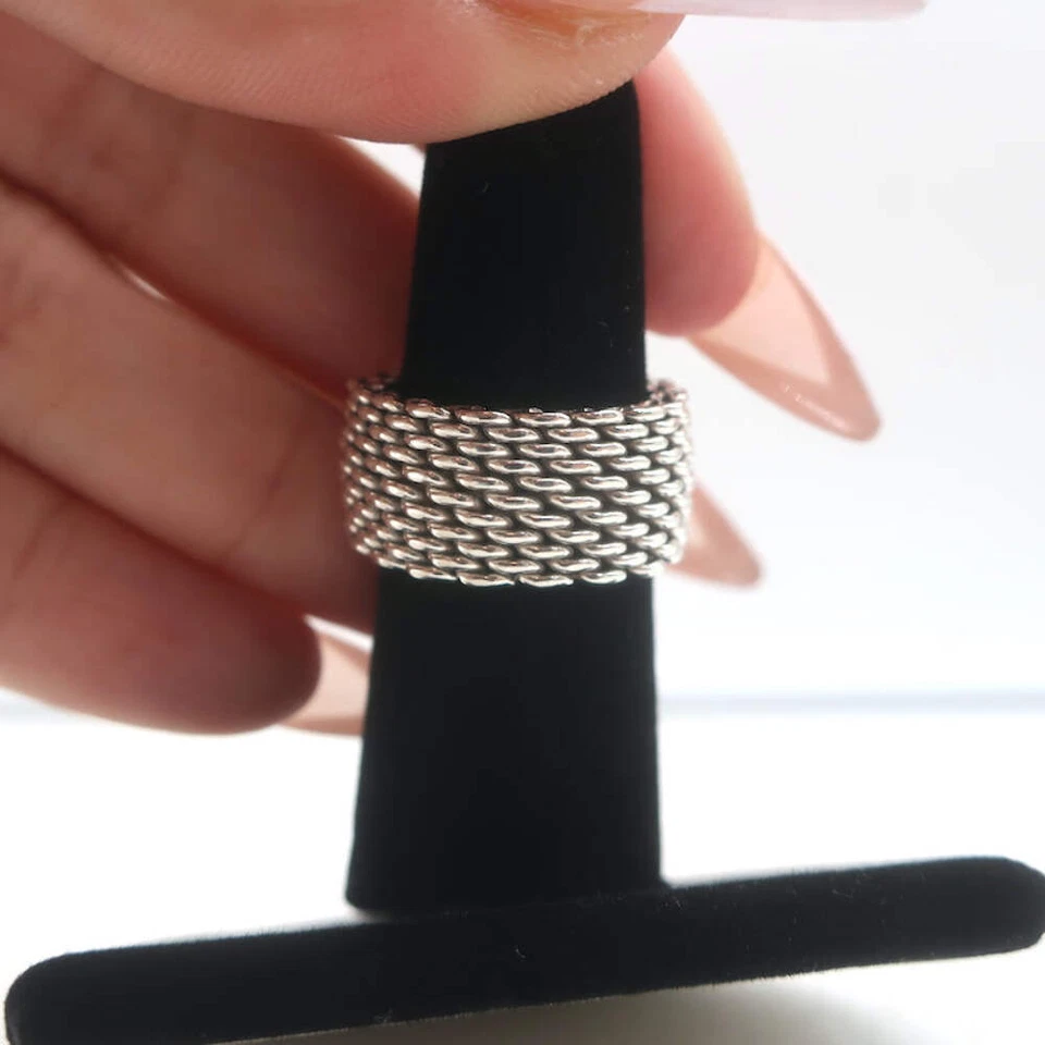 蒂芙尼 Somerset 网眼戒指纯银 6 码 — 第 4/4 张图片