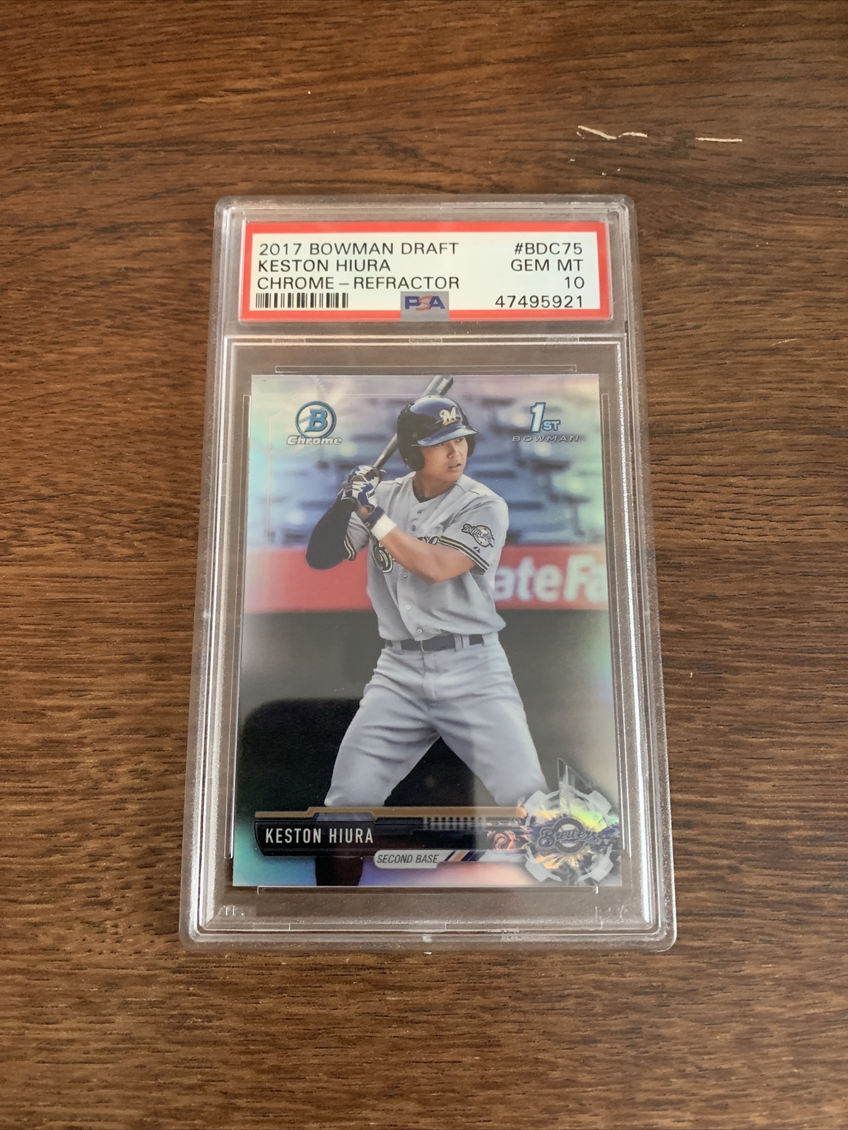 2017 Bowman Draft Chrome Keston Hiura Refractor Rookie PSA 10 Brewers