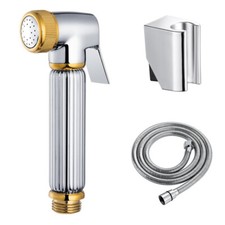 Chrome Gold Soild Brass Cloth Diaper Sprayer Kit Toilet Bidet Attachment Hose