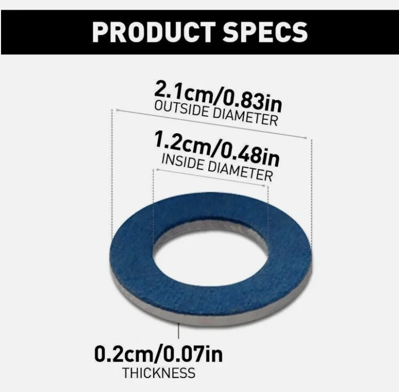 New 500 Pcs 90430-12031 For Toyota Lexus SCION Oil Drain Plug Washer Gasket USA Foto 4 de 4