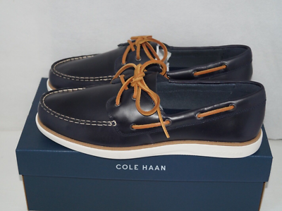 NWOB Authentic COLE HAAN GCC Navy Leather Men display picture 3